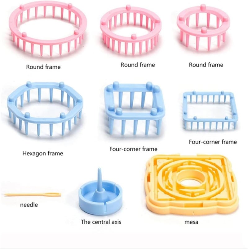 Ayasee Weaving Loom Kit, Flower Knitting Loom Kit, Frame Looms, Knitting Wool, Round/Square Knitting Looms Craft Kit Multi Color (Flower Maker) - Image 3
